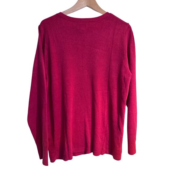 Croft & Barrow Pink Stretchy Knit Sweater Size XXL NWT $36 V Neck Acrylic - Picture 2 of 7